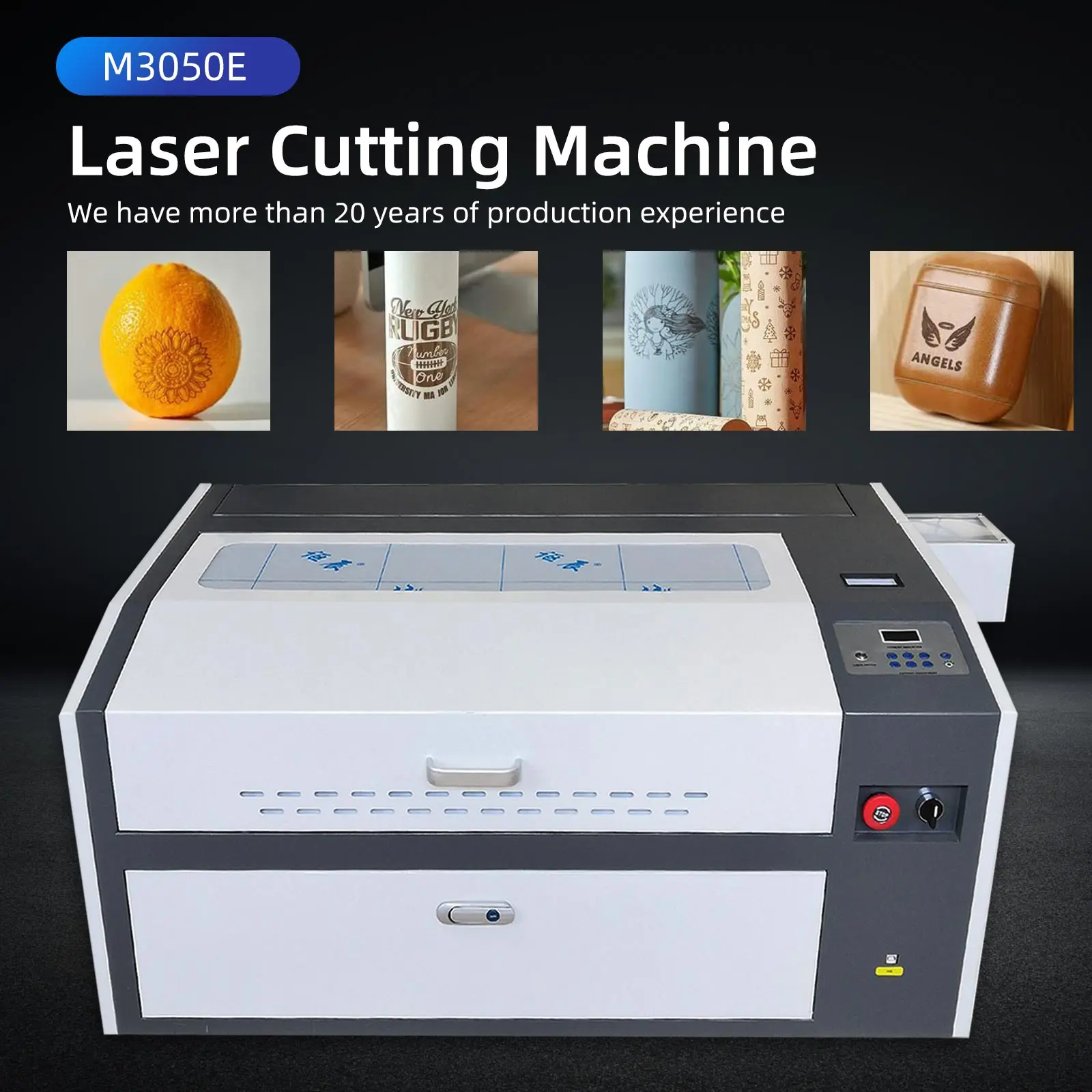 300*500mm 50W/60W  small desktop laser engraving machine  for rubber, wood, acrylic, cardboard, etc.