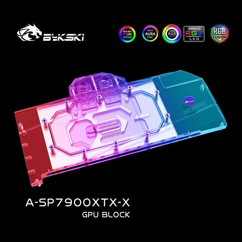 Imagem -04 - Bykski-gpu Bloco Placa Gráfica Refrigerador de Refrigeração de Água Backplate de Cobertura Completa para Sapphire Radeon rx 7900 Xtx Nitro A-sp7900xtx-x