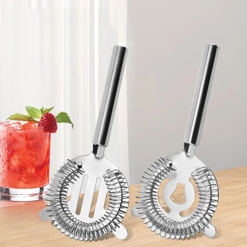 JUSTINLAU Stainless Steel Cocktail Strainer Ice Filter Sprung Deluxe Strainer Bar Professional bartender Tools ice separator