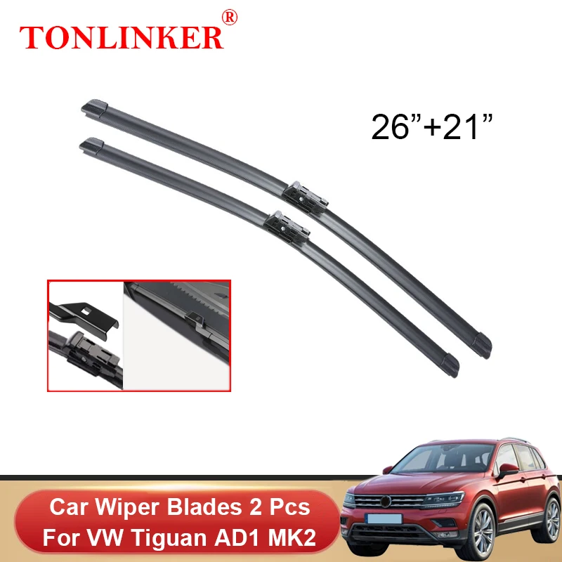 

TONLINKER Wiper Blades For Volkswagen VW Tiguan AD1 MK2 2017-2020 2021 2022 Car Accessories Front Windscreen Wiper Blade Brushes