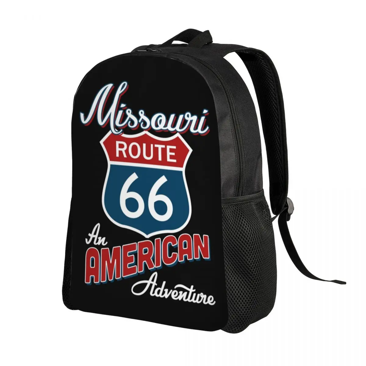 Missouri Route 66 America Travel Backpack Men Women School Laptop Bookbag America Highway College Student Daypack Bags