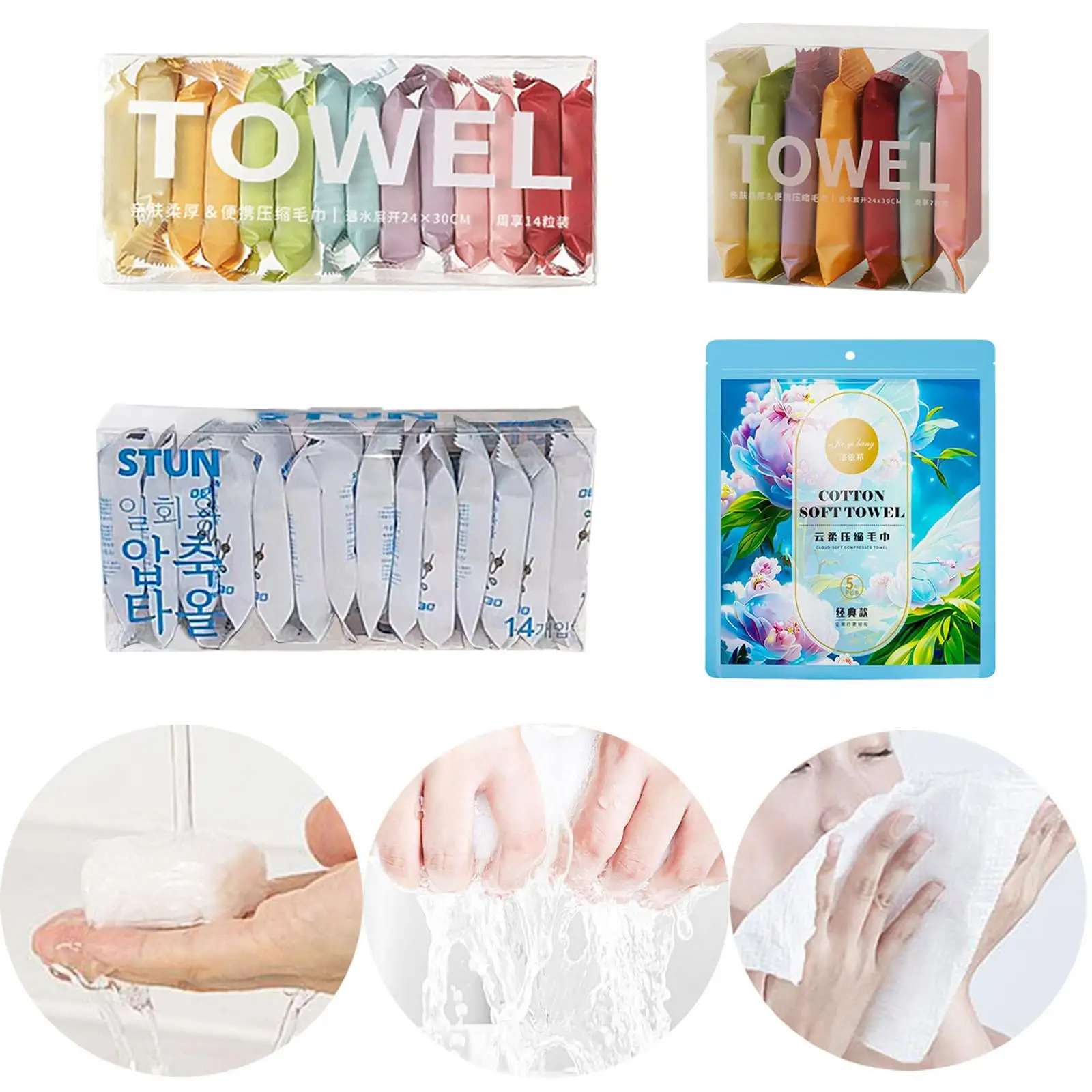 Compressed Towels Tablets Comfortable Compressed Hand Wipe Facial Tissue Hand Wipe for Outdoor Gym Camping Pool Bathroom