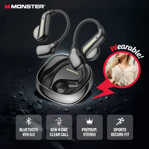Monster Open Ear AC390 auriculares Bluetooth 6,0 llamada DNC reducción de ruido auriculares conducción de aire OWS auriculares deportivos inalámbricos