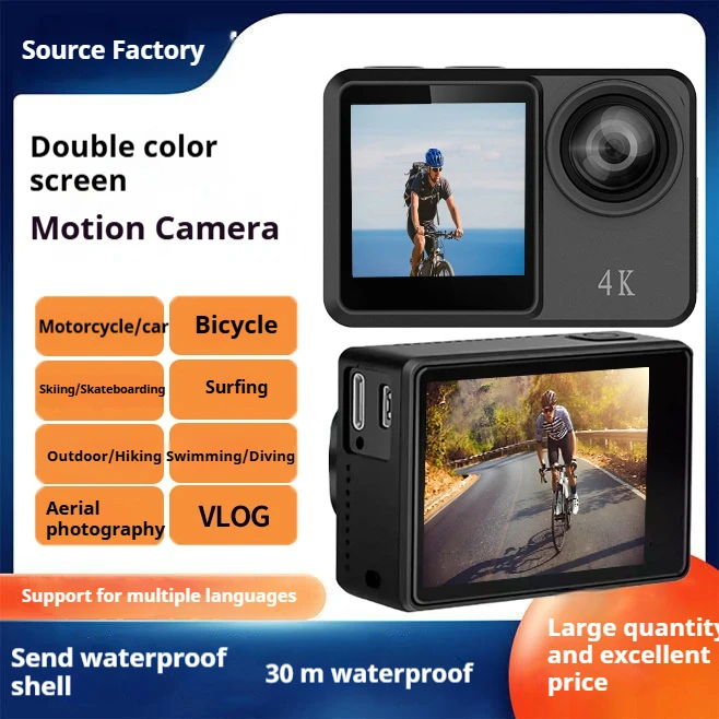 2 Inch 4K HD Dual Color Screen Sport Action Camera Ride Motorcycle Anti-Shake Remote Control Touch Wireless WiFi Digital Cameras