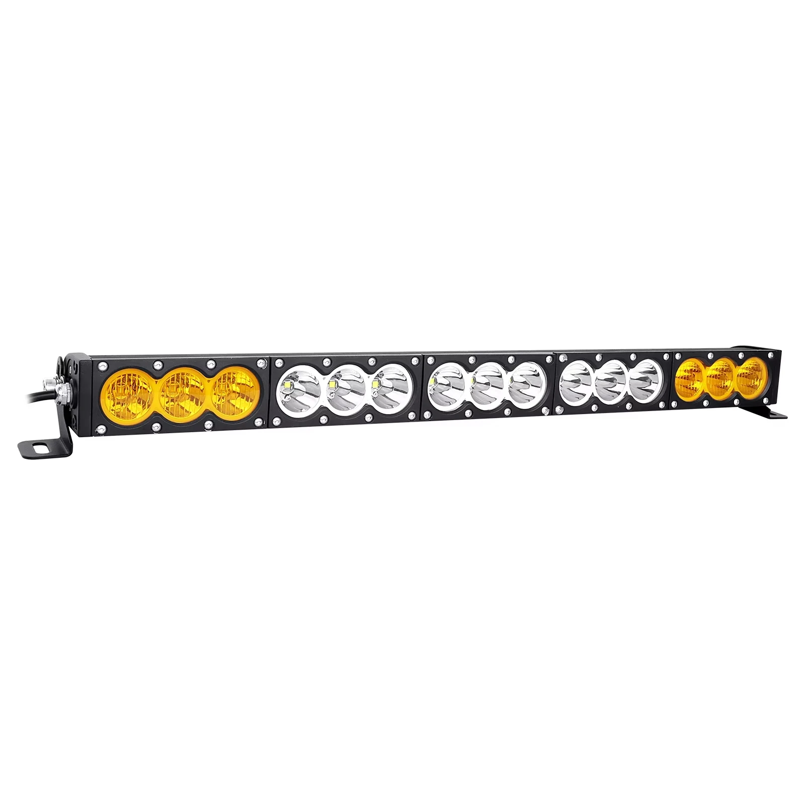 Single Row LED Light 28 Inch 150w Dual Color Off Road Light Bar White Yellow Spot Flood Combo Beam for Jeep Ford GMC Ram Offroad