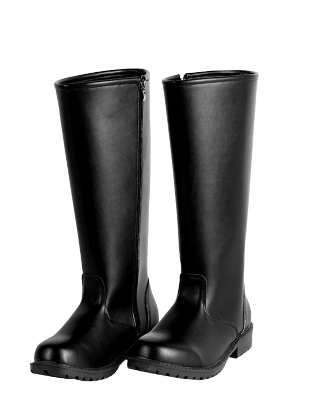 Elegant High-Tube Boot British Style Fashion Boot Warm Cotton Inner Ceremony Performance Flag Raising Officer Marching Boot