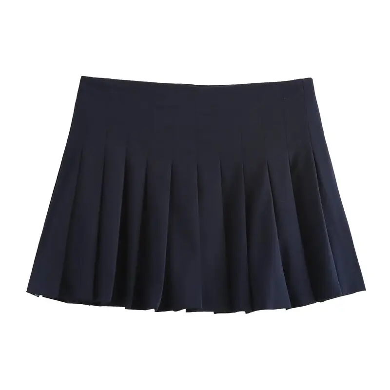 Women's Fashion Wide Pleat Midi Skirt Versatile Design Autumn Winter New Arrival High Waist Short Length Other Material 100%