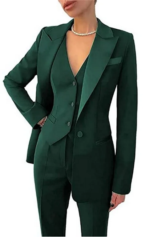 3 Pcs Vrouwen Suits Fashion Blazer Set Bruiloft Smoking Party Wear Wedding Causale Broekpakken Formele Vrouwen Suits Kantoor Sets