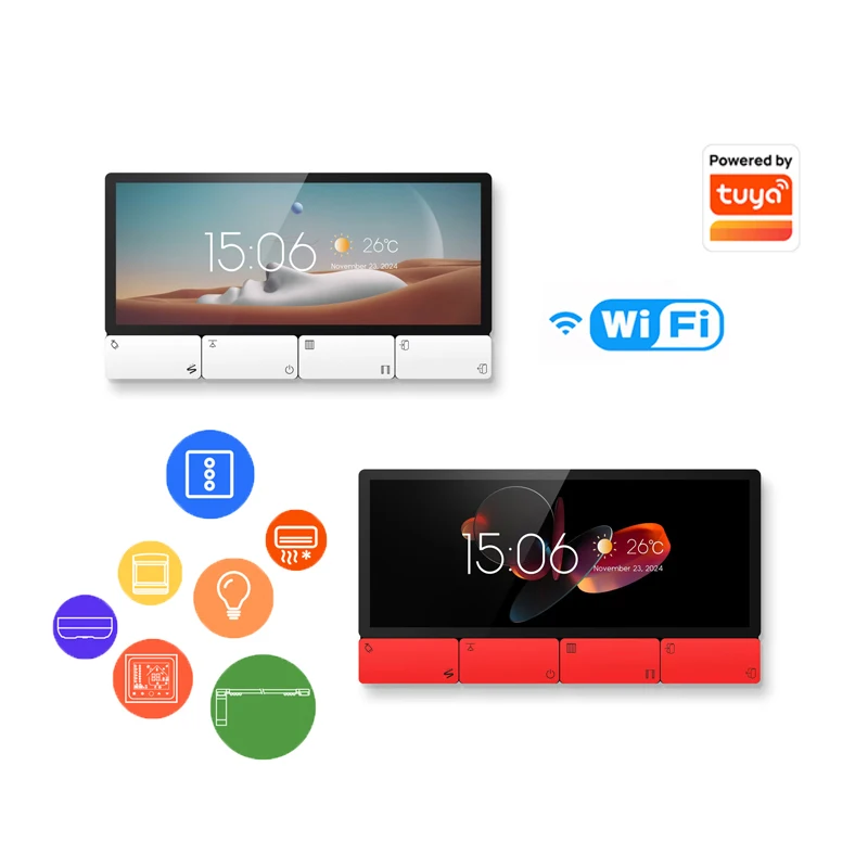 2025 F5 6.3 Inch Android 11 Smart Control Panel with Zigbee Gateway 8-Button Multi-Function Relay Music Wall Amplifier Tuya Comp