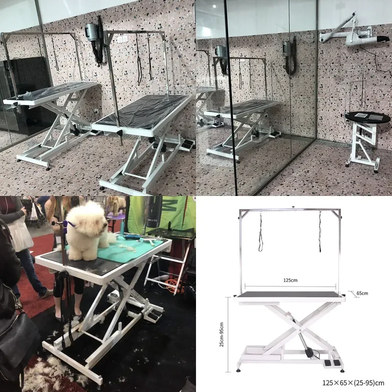 For Electric Ultra Low Lift Pet Grooming Table for Large Dogs Cats Golden Retrievers Adjustable Height Beauty