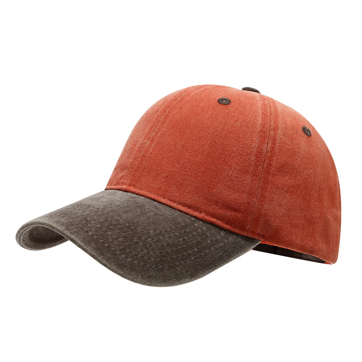 Customized Printed Logo Washed Color Blocking Denim Baseball Caps Men's And Women's Retro Tidal Current Duck Tongue Hats