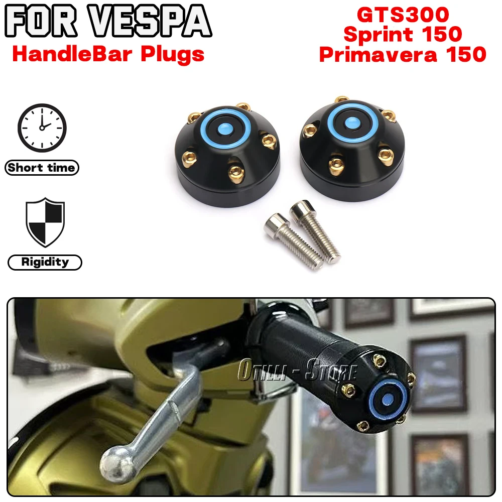 

For Vespa Sprint 150 Primavera 150 GTS300 Motorcycle accessories Grips Ends Handle Bar Cap End Plugs Handlebar