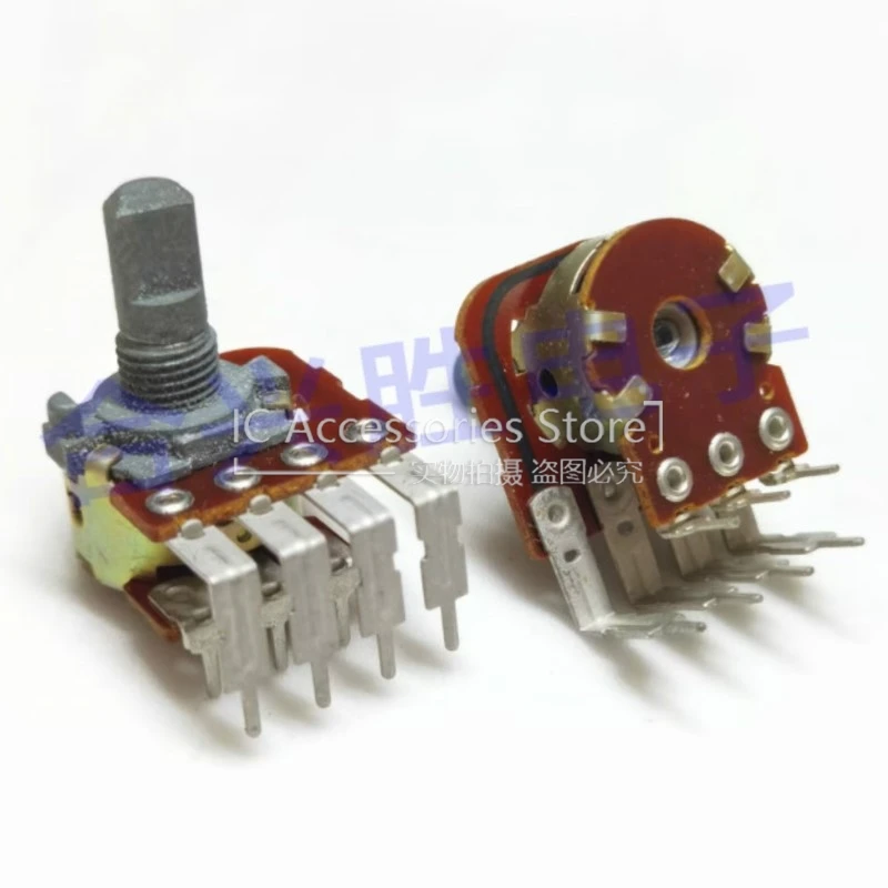 1PCS Single Joint With Tap B200K Power Amplifier Potentiometer With Rotary Angle Switch Gold Plated Carbon Film DIY