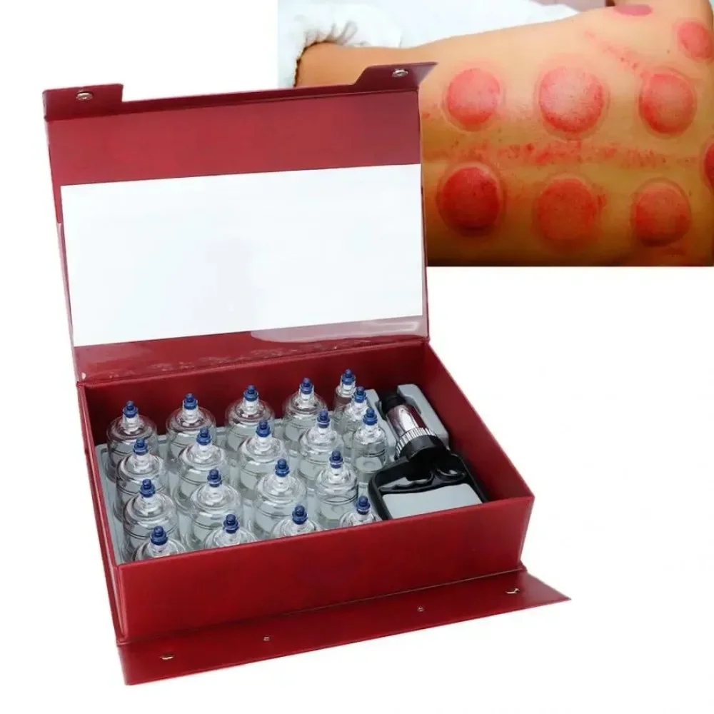 19Pcs Vacuum Cupping Set Drop-proof Rubber Dispelling Dampness Suction Cups Relieving Pain Fat Burner Slimming Body Massager New