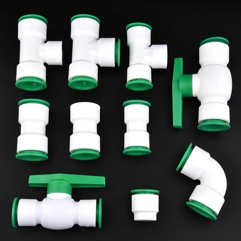 ملحقات الموصل القطر الداخلي 20/25/32 مللي متر PPR موصل سريع لا يتطلب البلاستيك الساخن تذوب المحملة الكوع موصل مباشر