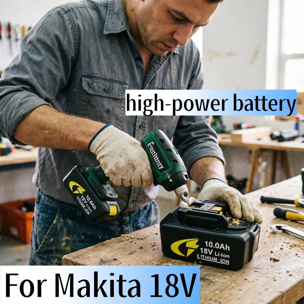 

18V Replacement Battery for Makita 10000mAh EU Charger, DDF487 DTD173 DTW700 DGA404 Compatible