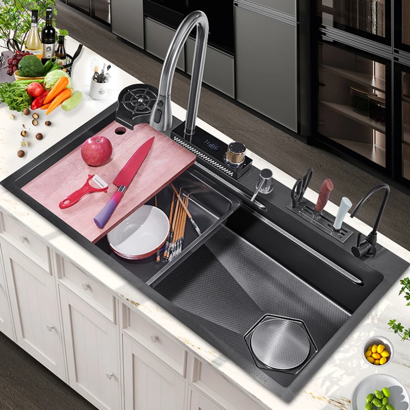 

Honeycomb scratch resistant, kitchen large single sink, SUS304 stainless steel, nano multifunctional vegetable washing