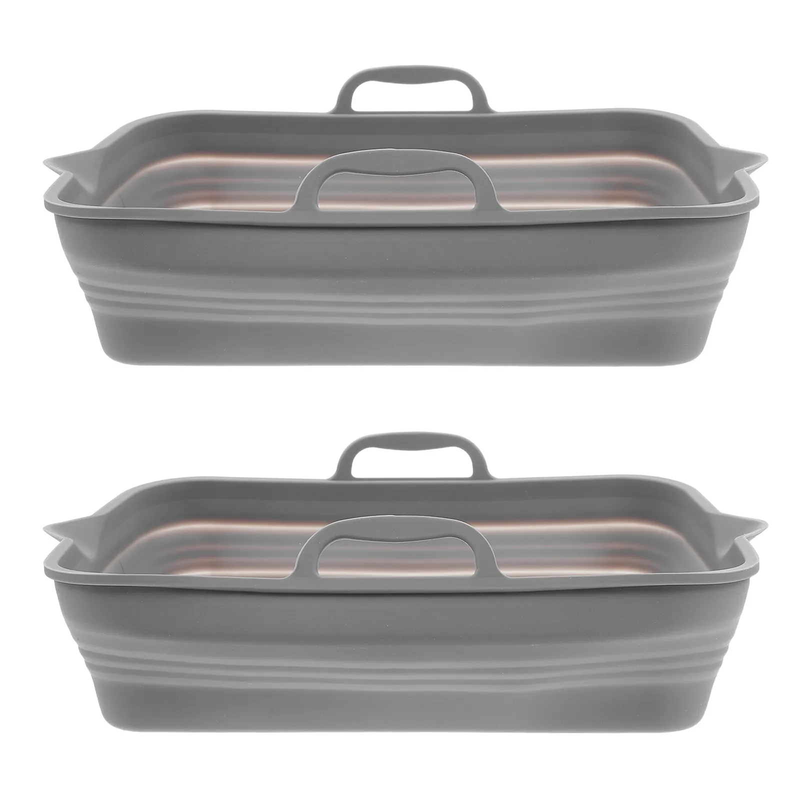 Conjunto de 2 Tapetes de Silicone Dobráveis Antiaderentes Resistentes ao Calor para Forno e Micro-ondas, Reutilizáveis, para Fritadeira a Ar e Cozimen