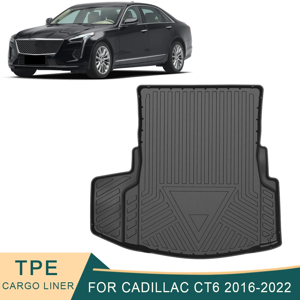 

For Cadillac CT6 2016-2022 Car Cargo Liner All-Weather TPE Non-slip Trunk Mats Waterproof Boot Tray Trunk Carpet Accessories