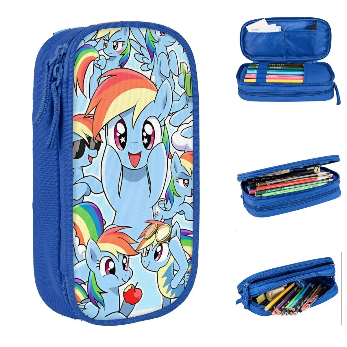 Rainbow Dash M-My Little PonyS Pencil Cases Pencilcases Pen Box for Girls Boys Big Bags School Supplies Gifts Stationery