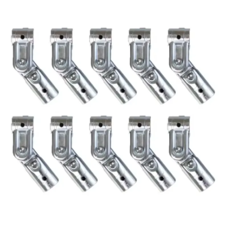 10pcs Adjustable 90°-270° Tee Pipe Fitting Connectors 2 Way Fence T Clamp Connector For Metal Pipes Guardrails Iron Shelves