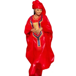 Customized African Dresses For Women Tie Dyed Dashiki Embroidery Design Couple Fashion Elegant Dress With Scarf