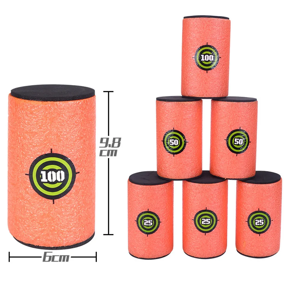 Набор из 6 мягких безопасных мишеней из ЭВА (6x9,8 см) для тренировок, военных игр, дня рождения, развлечений на заднем дворе