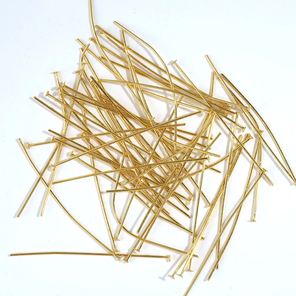 50pcs Flat Head Pins Headpins For Jewelry Findings Making DIY Supplies DIY Jewelry Making Handmade Accessories