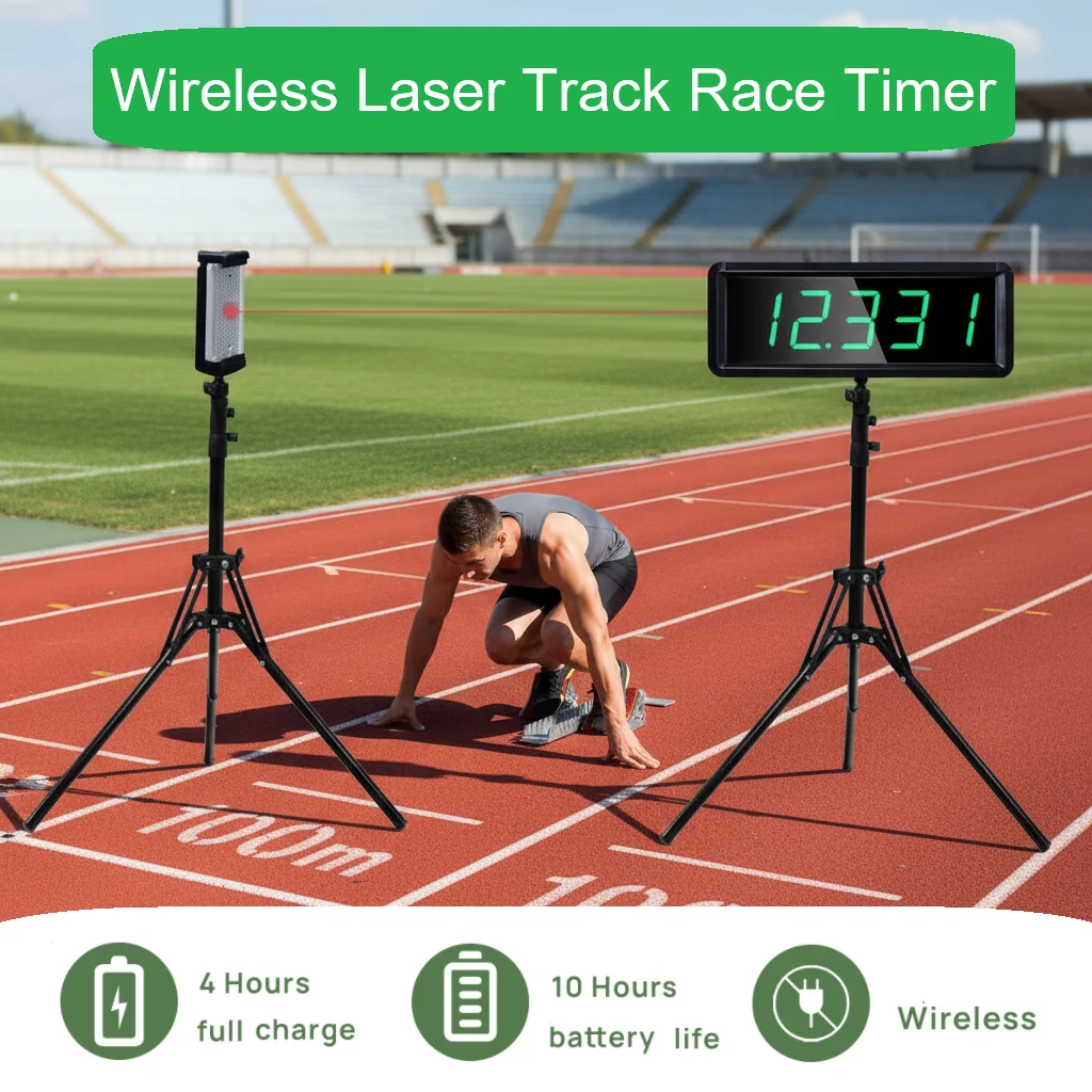 Accurate Countdown Digital LED Race Timing Clock Wireless Laser Sensor Timer for Running Sports Sprints Track Timer