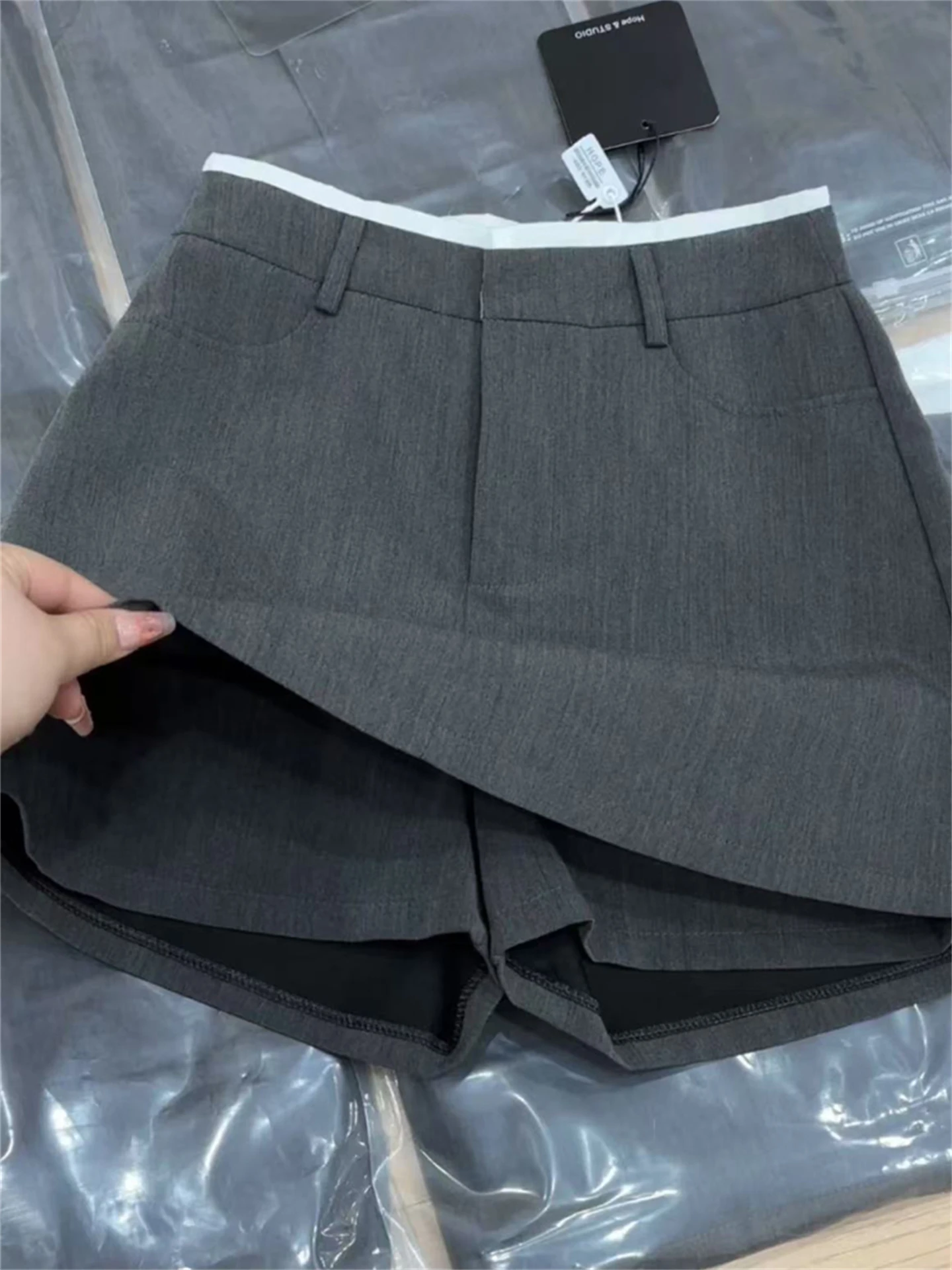 

ay Suit A-Line Skirt High Waist Cover Hip Slimming Women's Faion Commute Skin-Friendly Breathable Inner Anti-...