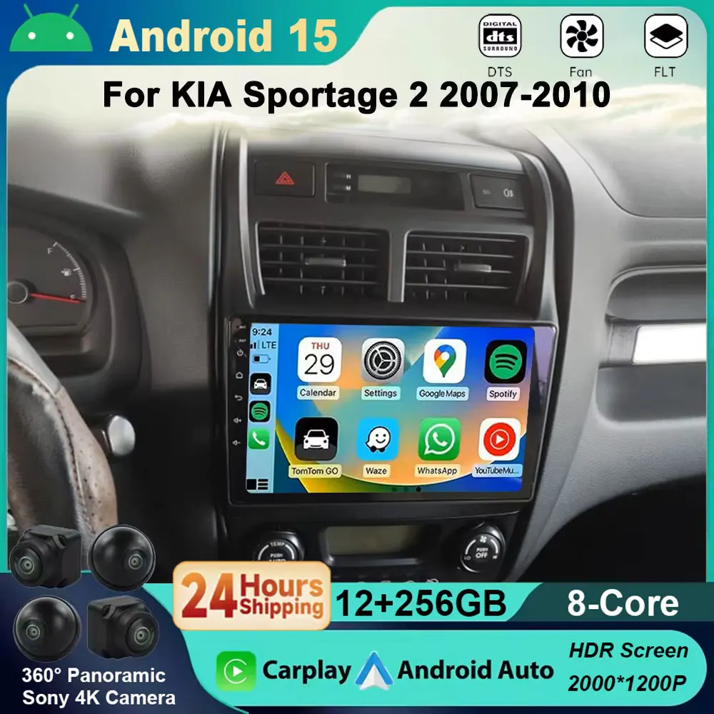 

Android 15 For Kia Sportage 2 2007 - 2010 QLED Android Qualcomm Car Radio Multimedia Video Player BT Stereo CarPlay