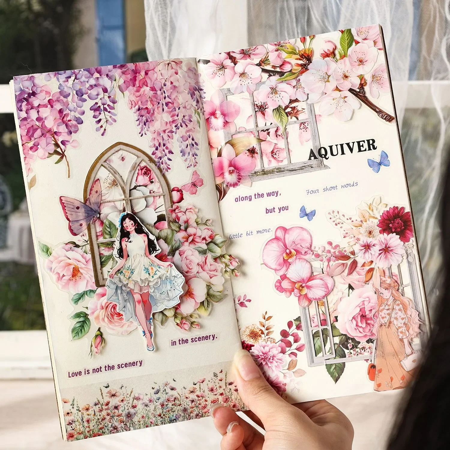 Waterproof PET Sticker Pack Blossom Paradise Premium Aesthetic for Journal Scrapbook Craft Supplies