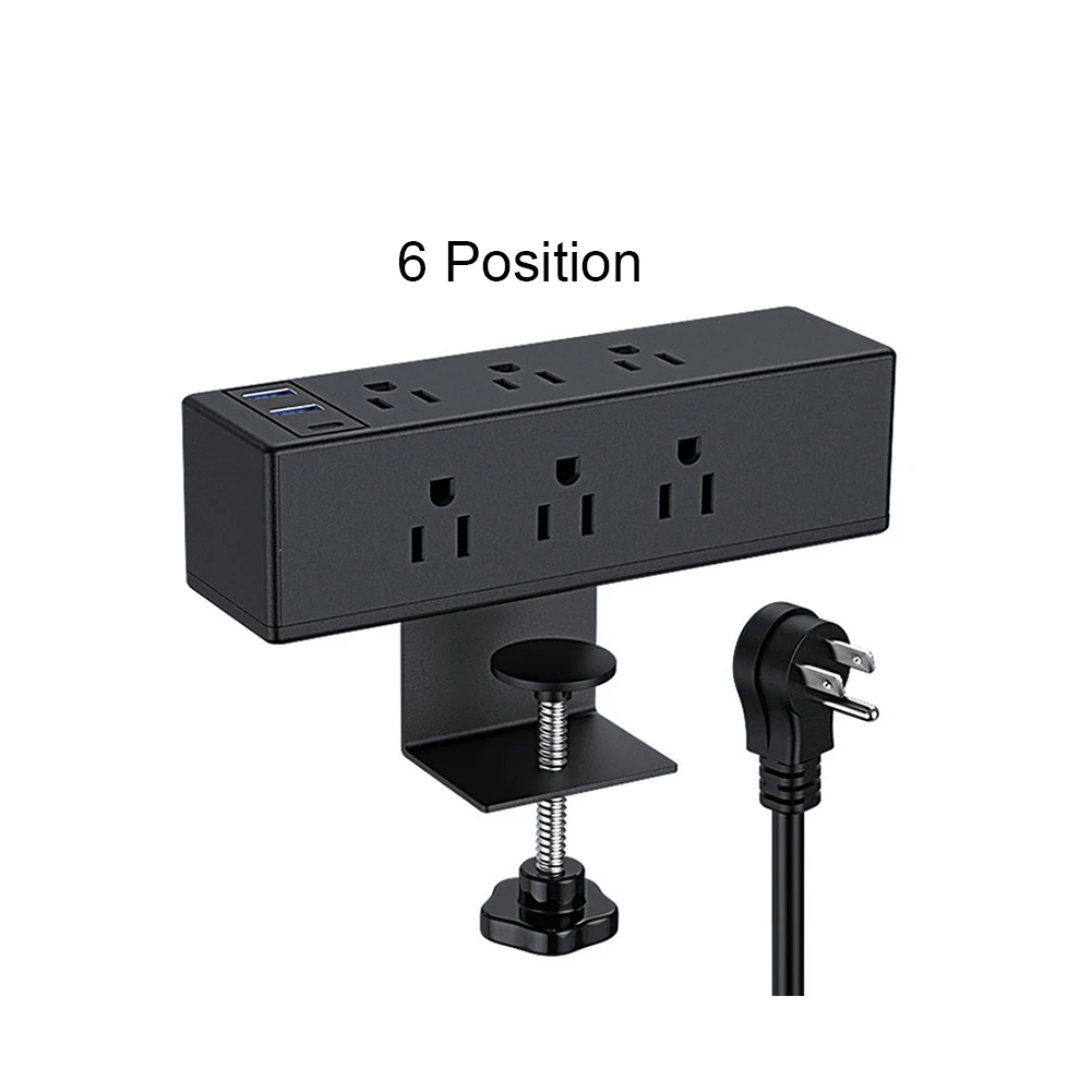 Bureauklem Stekkerdoos Met Usb Verwijderbare Desktop Mount Multi-Stopcontacten W/ 8/6 Ac Outlet En 6.6ft Snoer Pasvorm 1.6in Tafelblad Rand