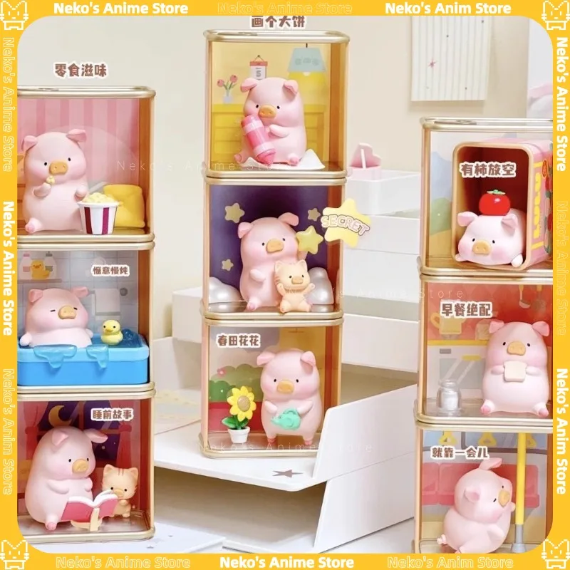 

В наличии Miniso, натуральная консервированная свинья LuLu, уютная серия Time, слепая коробка, модные игрушки, украшения, фигурки, настольные милые подарки