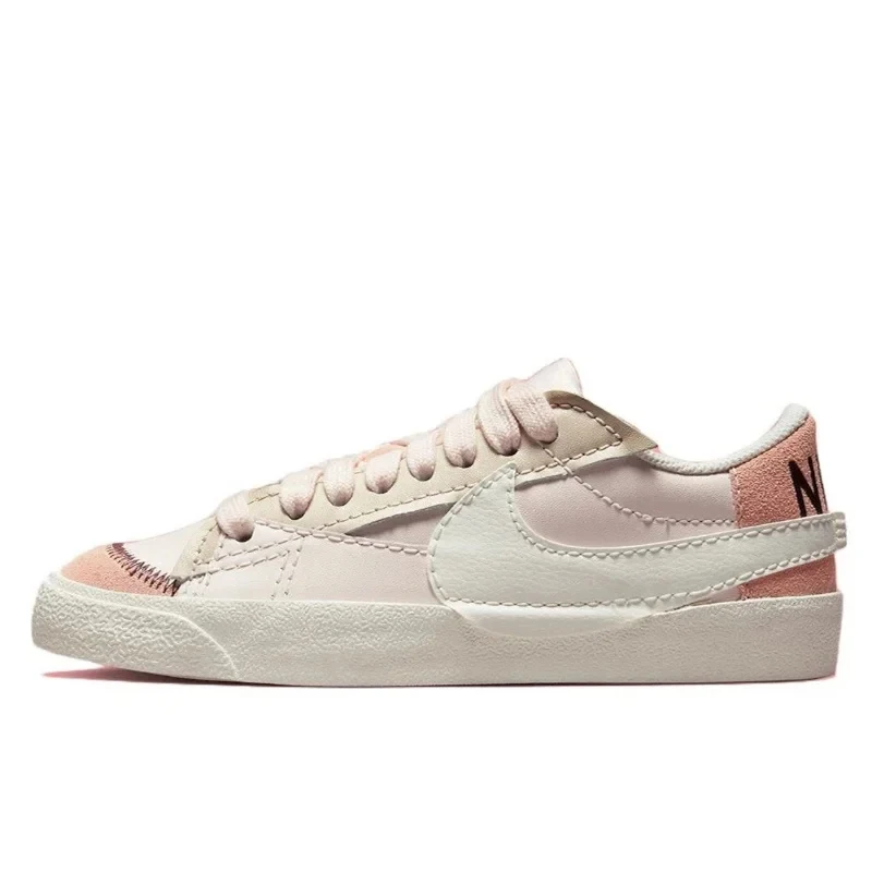 Nike Blazer Low 77 Men Womans Casual Skateboard Shoe Pink Genuine Leather Non-slip Comfortable Unisex Flat Sports Sneakers