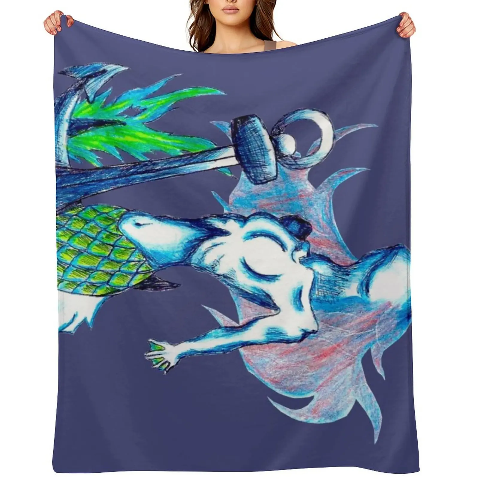 

Horror Mermaid 2 Throw Blanket bed plaid Heavy Furrys Tourist Blankets