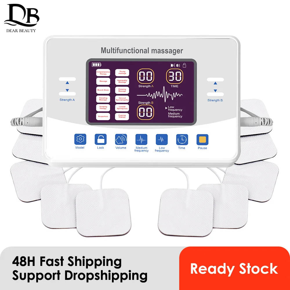 12 Modes TENS EMS Massager Low Frequency Therapy Device EMS Muscle Stimulator Electronic Pulse Massager Myostimulation Apparatus