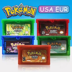 GBA Game Pokemon Series 32 Bit cartuccia per videogiochi scheda Console Pokemon Emerald Ruby rassodato zaffiro verde foglia Multi-lingua