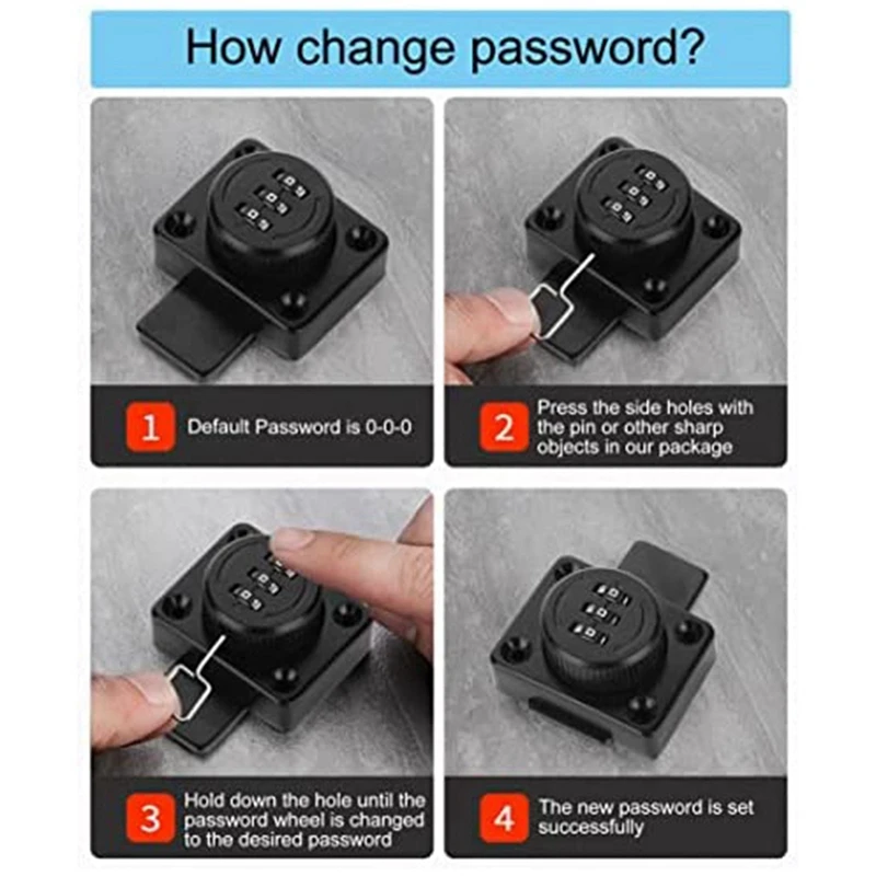 2팩-열쇠가 없는 캐비닛-잠금-검은색-캐비닛-래치,-조합-래치,-조합-잠금