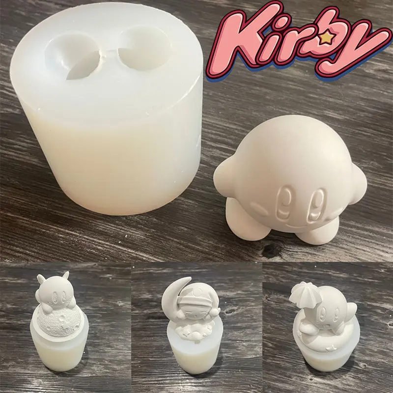 

Силиконовая форма для свечей Kirby: милые 3D-персонажи аниме, для изготовления свечей, мыла, гипсовых фигурок, полимерной смолы, инструмент для выпечки, украшение для дома, подарок