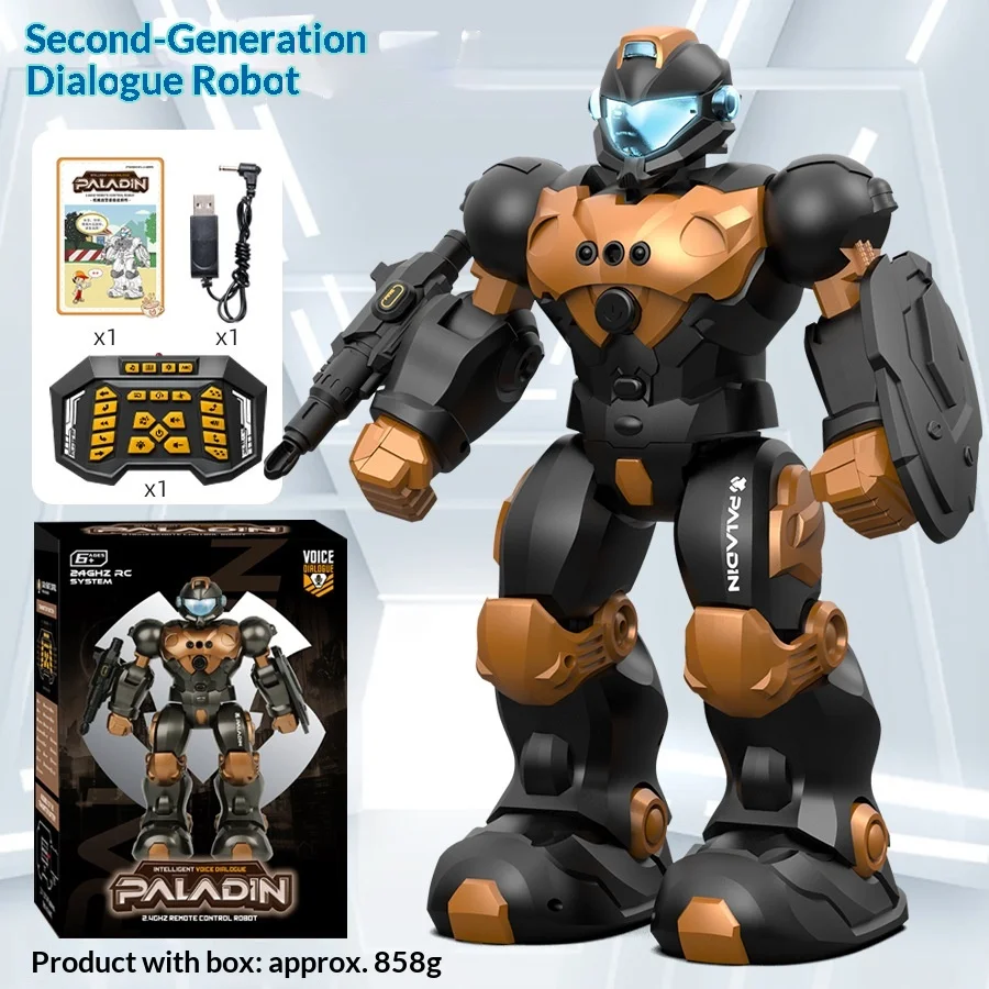 Brinquedo robô de controle remoto de voz elétrica inteligente das crianças com detecção de gestos e recurso de programação modelo animal rc