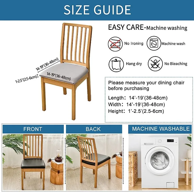 1/4pcs Chair Seat Protector Cushion Slipcovers Seat Covers for Dining Room Chairs Stretch Printed Chair Seat Cover for Kitchen