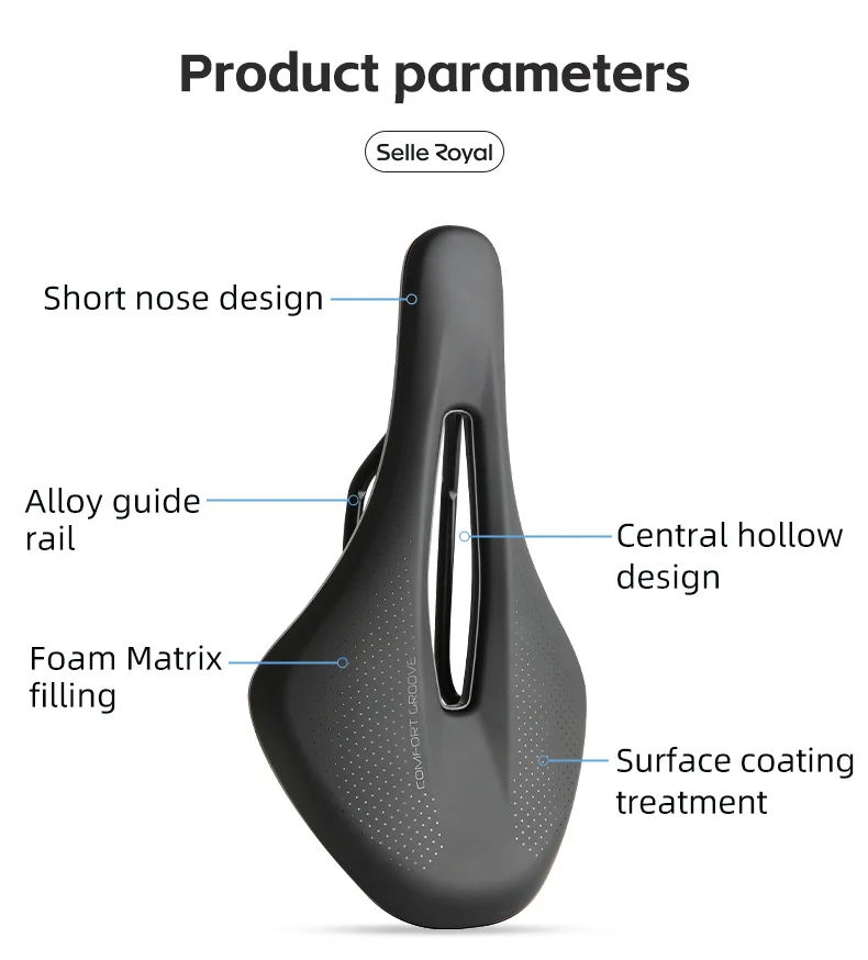 SELLE ROYAL Ultraleichter Mountainbike-Sattel MTB Kurze Nase Hohl Atmungsaktiv Straßen-Gravelbike-Sitzkissen Wasserdicht – Detail 2