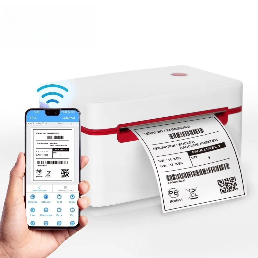 

Newest Update ZY909 Thermal Printer Barcode Shipping Label Printer 4x6 Thermal Waybill A6 Printer