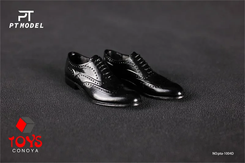 PTMODEL PTA-1004 1/6 Brogue Carved Leather Shoes Magnetic Retro Shoes Model Fit 12-inch Male Soldier Action Figure Body