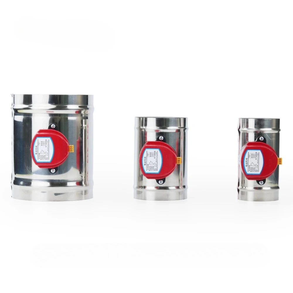 

220 В, 24 В, 12 В, нержавеющая сталь 201, демпфер, электрический воздушный клапан, моторизованный обратный клапан для труб 3/4/5/6/8 дюймов, 80/100/125/150/200/250 мм