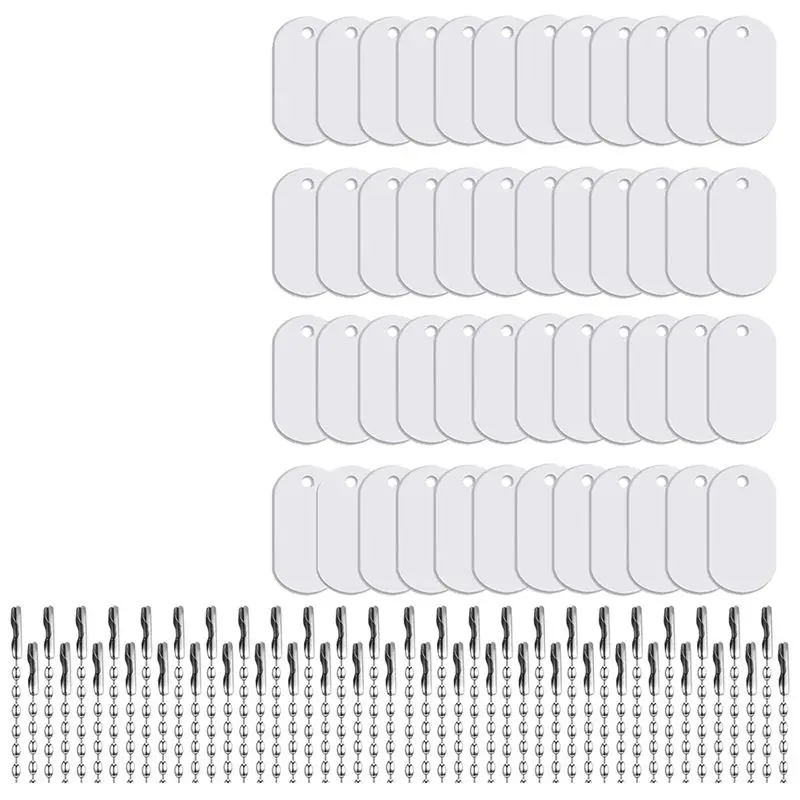 

Заготовки для сублимационных бирок для собак AEE8, 48 шт., алюминиевые, для сублимации, с цепочкой, двусторонние, овальные, для домашних животных