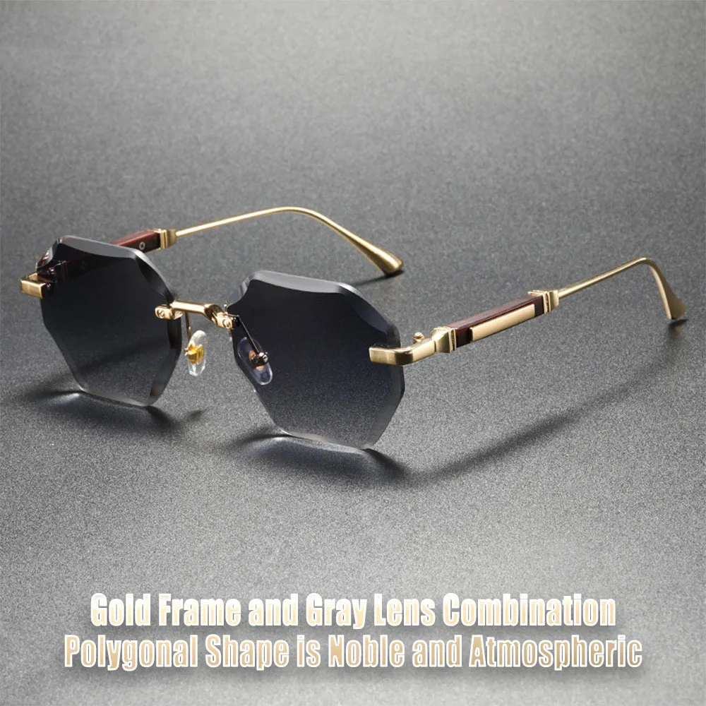 2025 neue Mann Frau Sonnenbrillen Mode Unisex Randlose Sonnenbrille Vielseitig UV400 Brillen Im Freien Fahren Trend C8880-1 – Detail 2
