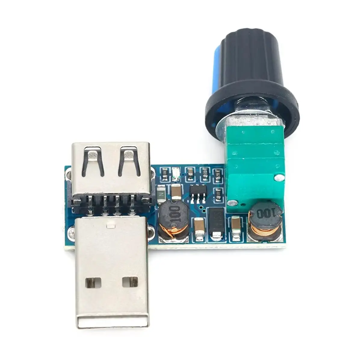 Punctual- DC 5-12V USB Fan Stepless Speed Controller Regulator with Switch Speed Module Fan Governor Volume Regulator Board