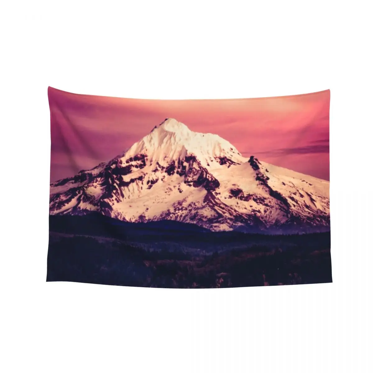 

Mount Hood Sunset - Pink Sky over the Columbia River Tapestry Bedrooms Decor Decoration Room Home Decorators Wall Mural Tapestry